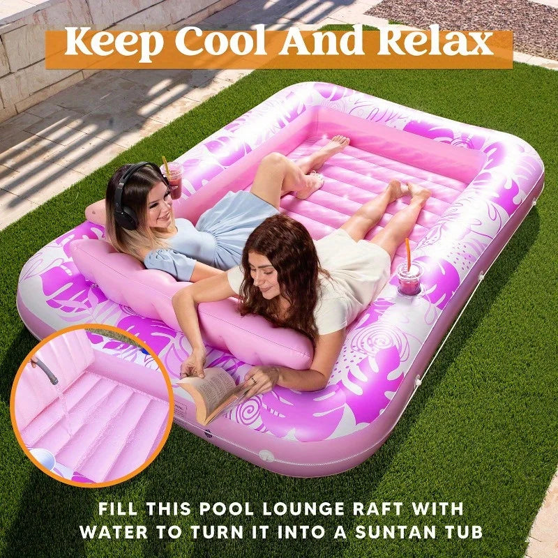 JOYFY Extra Large Inflatable Tanning Pool Lounger
