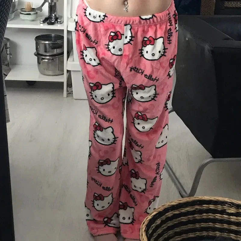 Cute Kitty Print Pajama Pants