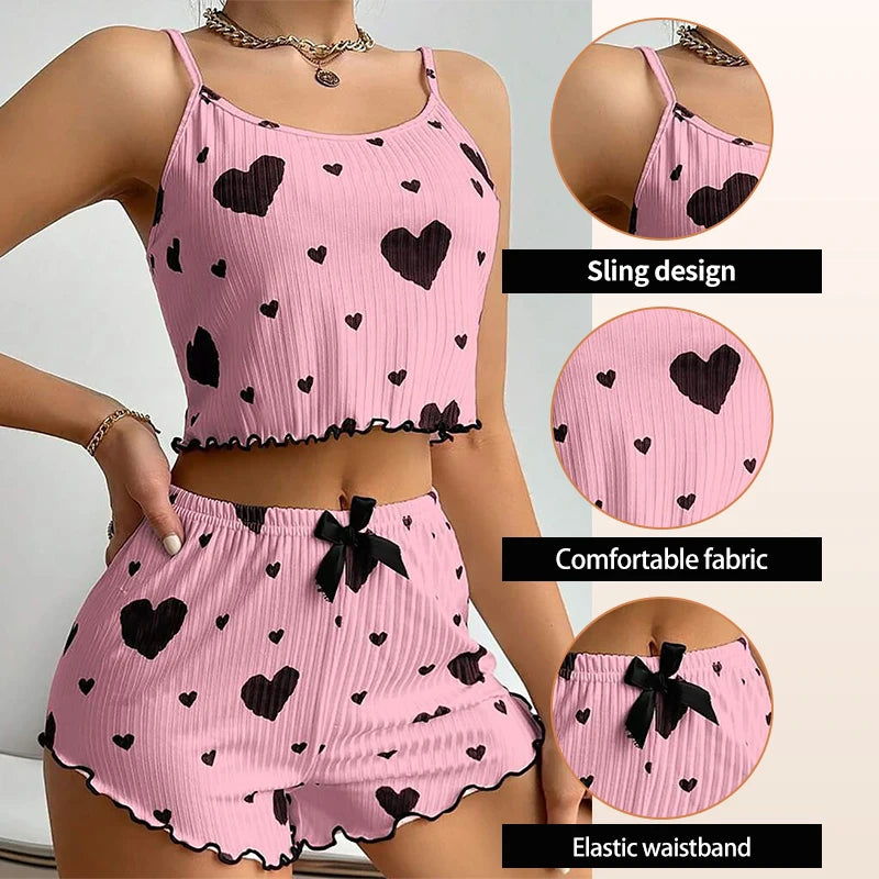 Love Print Pajama Set ❤️