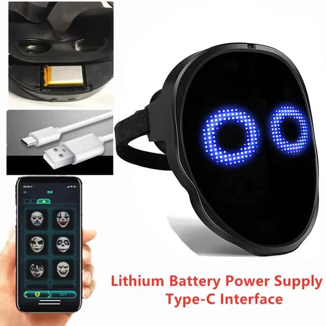 Bluetooth LED Face Mask with App Control