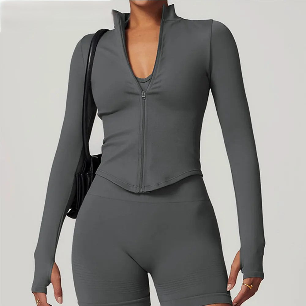 Women's Quick-Dry Zip-Up Workout Jacket