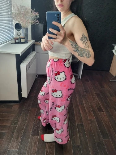 Cute Kitty Print Pajama Pants