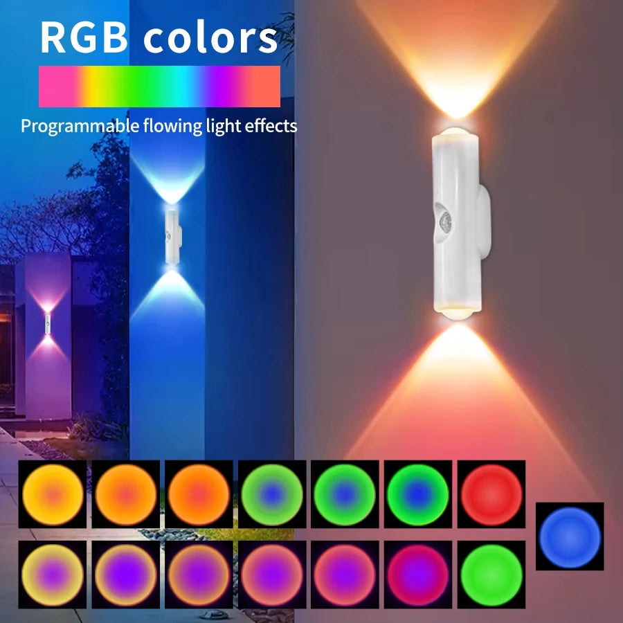 Smart RGB Outdoor LED Wall Light – Waterproof Color Changing Up & Down Sconce